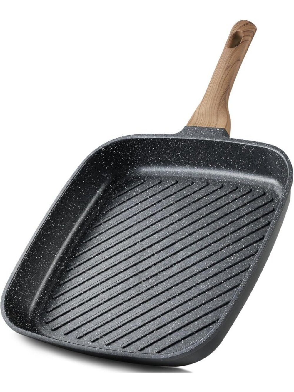 11-Inch Nonstick Grill Pan - Premium Granite Coating for Perfect Steaks